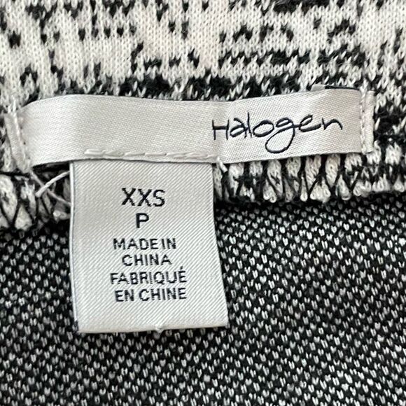 Halogen Asymmetric Mini Skirt Heather Black White Knit Print Pattern XXS - Picture 4 of 6